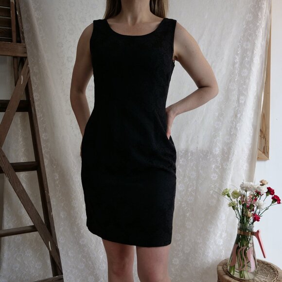 Vintage Little Black Dress 90s Retro Dresses 1990s Sustainable Thrift - Picture 1 of 9